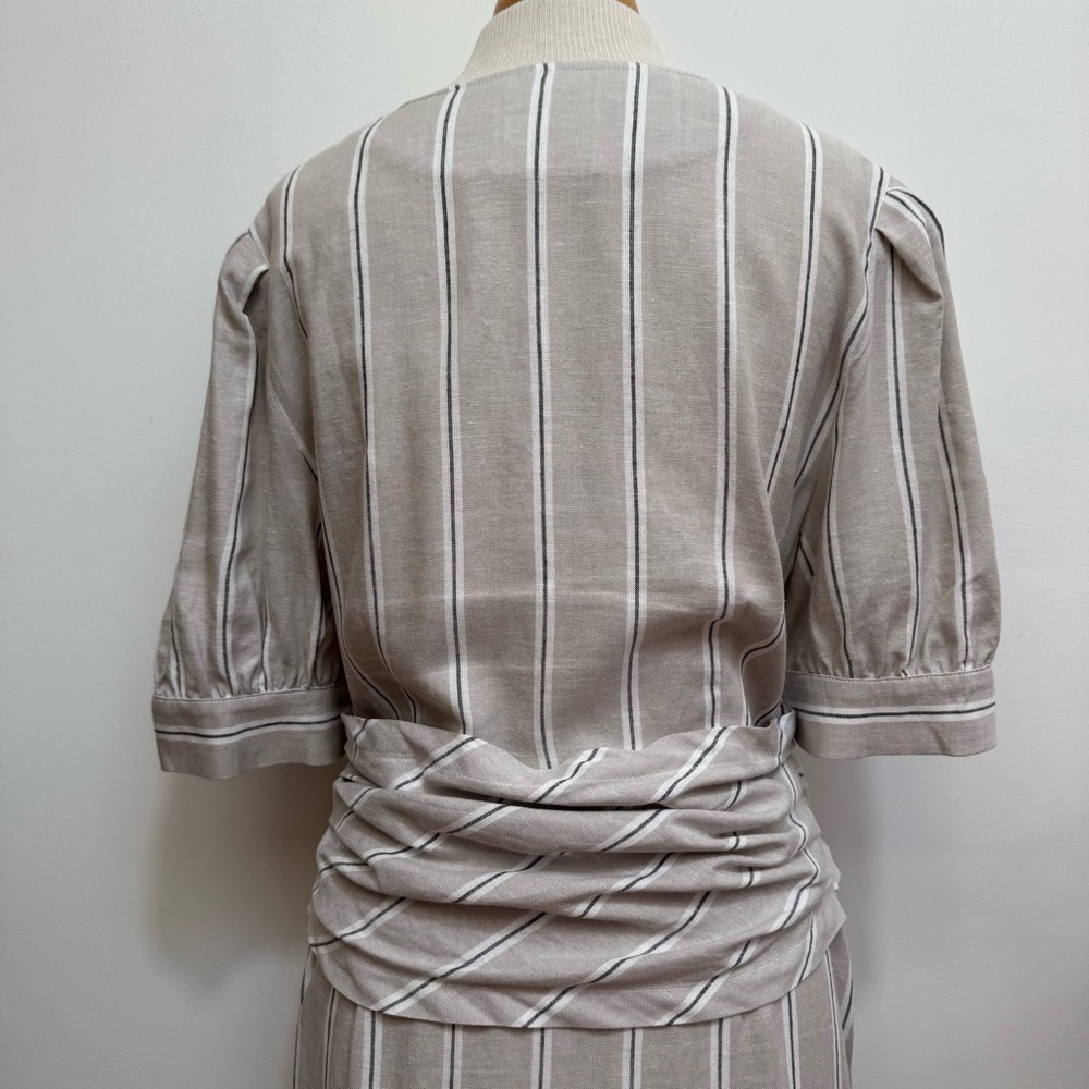 Finley Bohemian Stripe Linen Blend Wrap Dress - Picture 9 of 12